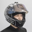 Czapka rowerowa zimowa pod kask z otworami na okulary - szara