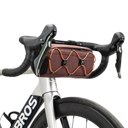 Torba rowerowa na kierownicę z paskiem 2.2L - brązowa