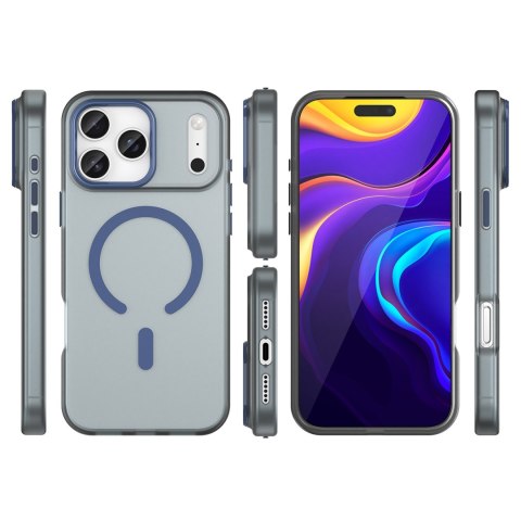 Etui case na iPhone 17 Pro Max Magnetic Abrasive MagSafe - matowe niebieskie