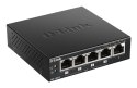 D-Link DGS-1005P/E łącza sieciowe Nie zarządzany Gigabit Ethernet (10/100/1000) Obsługa PoE Czarny