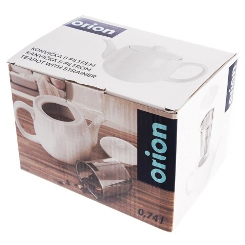 Dzbanek z Zaparzaczem do Herbaty Porcelanowy Biały Mona 700 ml
