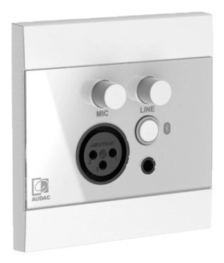 Panel ścienny AUDAC WP225/W, XLR mic + 3,5 mm jack + BT, biały