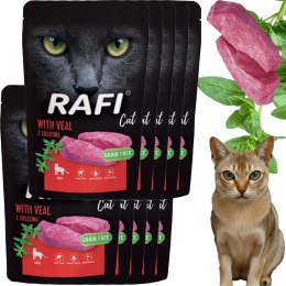 RAFI Karma Mokra Pasztet Dla Kota z Cielęciną 100g x 10 szt.