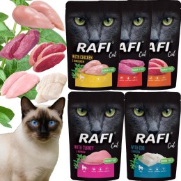 Zestaw RAFI Karma Mokra Pasztet Dla Kotów MIX Smaków 100g x 5 szt.