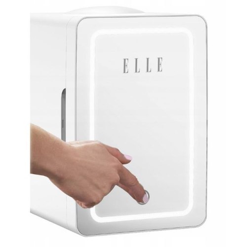Mini lodówka z lusterkiem do makijażu LED ELLE 6L biała