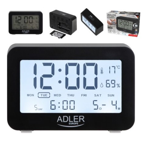 AD 1196 black Budzik na baterie