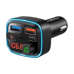 Transmiter samochodowy FM z funkcją bluetooth (2x USB + USB-C)