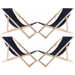 Zestaw 4 lezaków, granat, zmontowany, Woodok