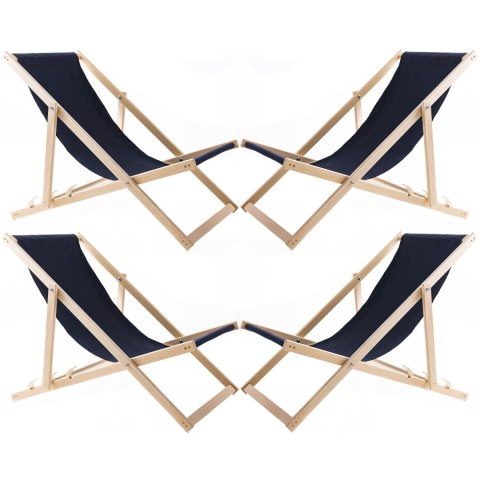 Zestaw 4 lezaków, granat, zmontowany, Woodok