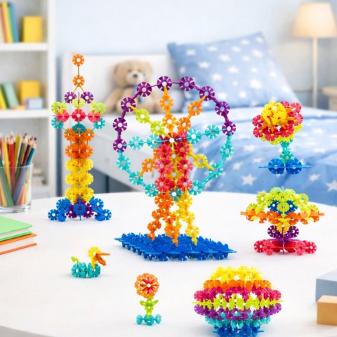 Zestaw Klocków Śnieżynki W Walizce Konstrukcyjne 140 el.