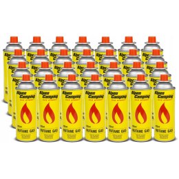 28x kartusz gazowy 400ml Alpen Camping. certyfikat: Pi 0875, zgodny z normą EN417, izobutan, zakres działania -10°c do+ 40°c, IK