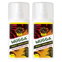ZESTAW 2X MUGGA STRONG SPRAY 50% DEET NA KOMARY