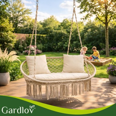 Huśtawka bocianie gniazdo podwójna kremowa Gardlov