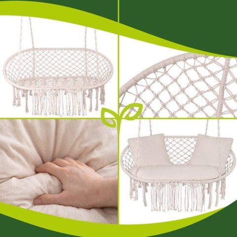 Huśtawka bocianie gniazdo podwójna kremowa Gardlov