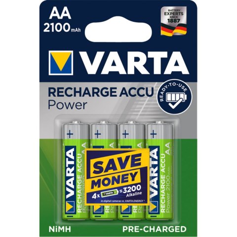 4x akumulatori R-06 R06 AA 1,2V 2100mAh Varta Ready2use