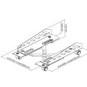 Podstawka wózek na kółkach pod komputer CPU NanoRS, 25kg max, szerokość 160~300mm, RS480