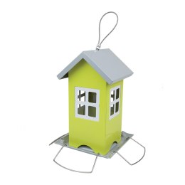 Karmnik metalowy ? domek mały, wymiary: szerokość 20,5 cm, wysokość 19,5 cm