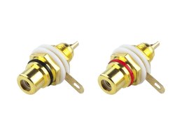 1809# Gniazdo rca montażowe złote duże czarne