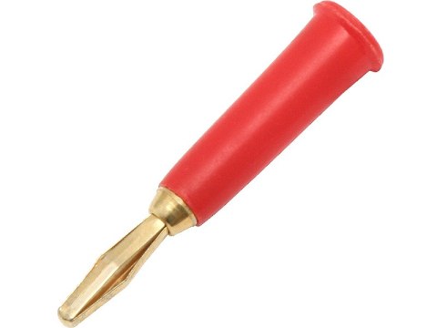 1595# Wtyk banan złoty lutowany czerwony