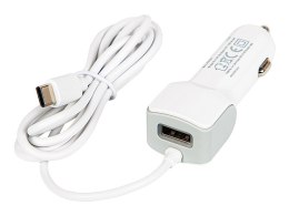 75-729# Ładowarka samochodowa kabel usb-c +gniazdo usb-a 5v 2.1a 12v-24v d21c
