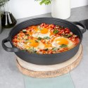 Patelnia Żeliwna Głęboka Gaz Indukcja Grill Solidna Trwała ORION 30 cm