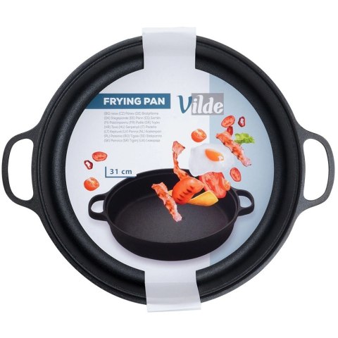 Patelnia Żeliwna Głęboka Gaz Indukcja Grill Solidna Trwała ORION 30 cm