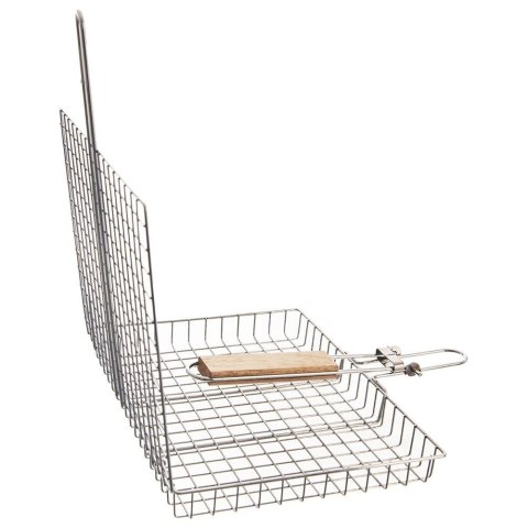 Ruszt Kosz do Grillowania Grilla z Uchwytem Zamykany Metalowy ORION 32x49 cm