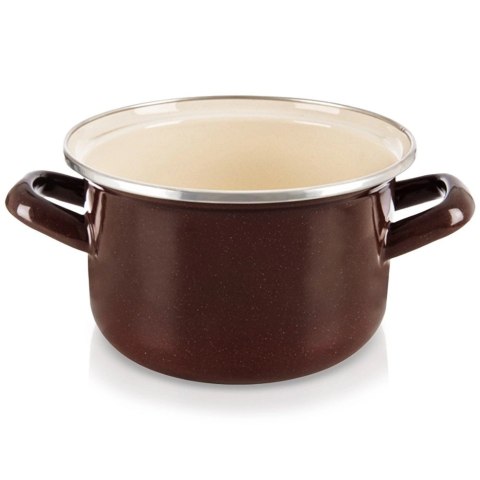 Garnek Emaliowany 1,4 L ORION BROWN Retro 16 cm Indukcja Zmywarka