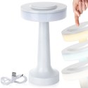 Lampka Stołowa LED Biała Bezprzewodowa 3 Tryby Świecenia VILDE 21x12 cm
