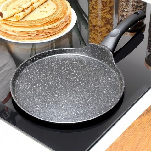Patelnia do Naleśników Granitowa 26 cm VILDE Black Line Soft Touch