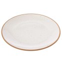 Talerz Obiadowy Płytki Ceramiczny Beżowy 27 cm ORION Kamionkowy Brzeg