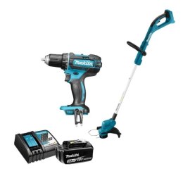 Zestaw COMBOKIT MAKITA DLX2489 18V (wiertarko-wkrętarka DDF482; podkaszarka DUR193; akumulator BL1830B; ładowarka DC18RC))