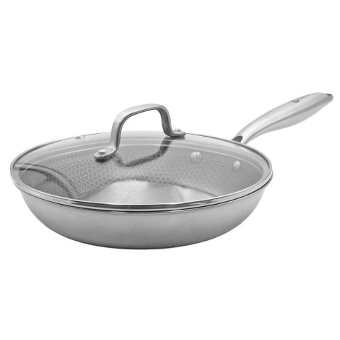 PATELNIA STALOWA Z POKRYWKĄ 30cm POWŁOKA PLASTER MIODU 5557