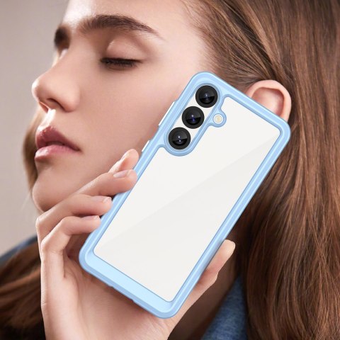 Etui silikonowe z żelową ramką do Samsung Galaxy S25 Outer Space Case - niebieskie
