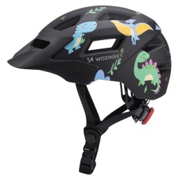 Kask rowerowy dziecięcy MTB z odpinanym daszkiem 48-52 cm - czarny