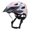 Kask rowerowy dziecięcy MTB z odpinanym daszkiem 52-56 cm - różowy
