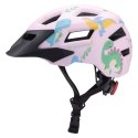 Kask rowerowy dziecięcy MTB z odpinanym daszkiem 52-56 cm - różowy