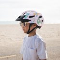 Kask rowerowy dziecięcy MTB z odpinanym daszkiem 52-56 cm - różowy