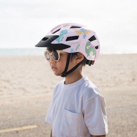 Kask rowerowy dziecięcy MTB z odpinanym daszkiem 52-56 cm - różowy