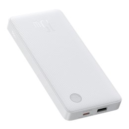 Powerbank 10000mAh 15W Airpow Lite z kablem USB-A - USB-C 30cm - biały