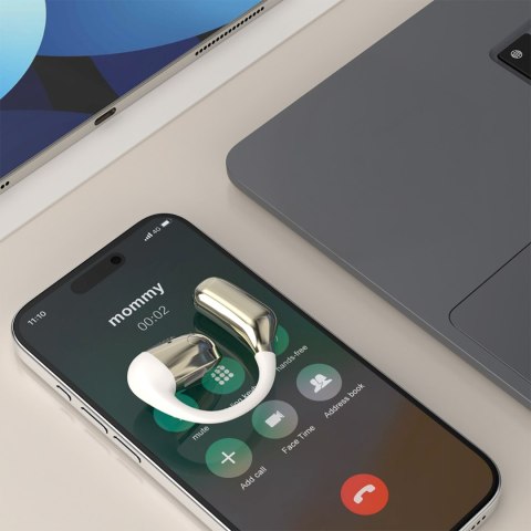 Słuchawka zauszna uniwersalna do obu uszu U4Pro Bluetooth - beżowo złota