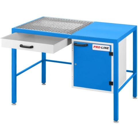 Stół szlifierski warsztatowy z szufladą na pył i szafką PRO-LINE 1180x780x850mm