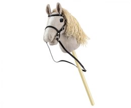 Koń na kiju hobby horse light grey szary