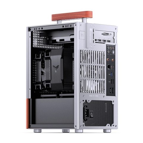 Obudowa PC Jonsbo T6 Mini-Tower, Mini-ITX, szkło hartowane, drewno - srebrna
