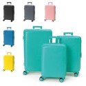Walizki podróżne na kółkach twarde usztywniane komplet 3 sztuk walizek turystyczych
