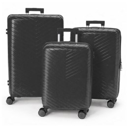 Walizki podróżne na kółkach twarde usztywniane komplet 3 sztuk walizek turystyczych