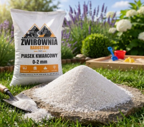 Piasek 20 kg naturalny 0-2 mm - drobny czysty do zapraw, piaskowania i tynków