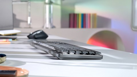 Logitech MX Mechanical klawiatura Biuro RF Wireless + Bluetooth QWERTZ Niemiecki Grafitowy, Szary