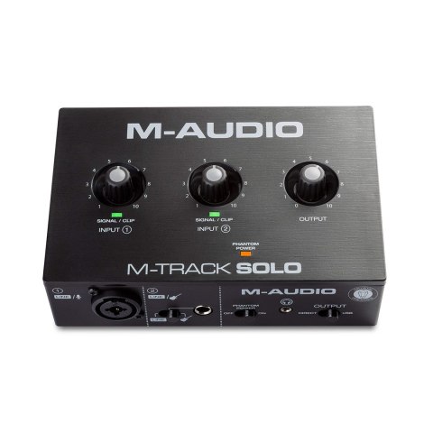 Interfejs audio USB M-AUDIO M-Track Solo przedwzmacniacz Crystal 16 bit 48 kHz Czarny