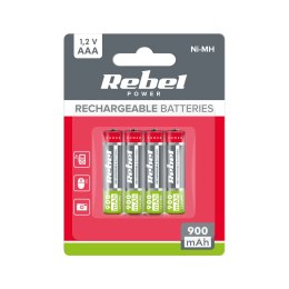 Akumulatorki REBEL AAA, 900 mAh, Ni-MH, 1,2V, 4szt/bl , R3